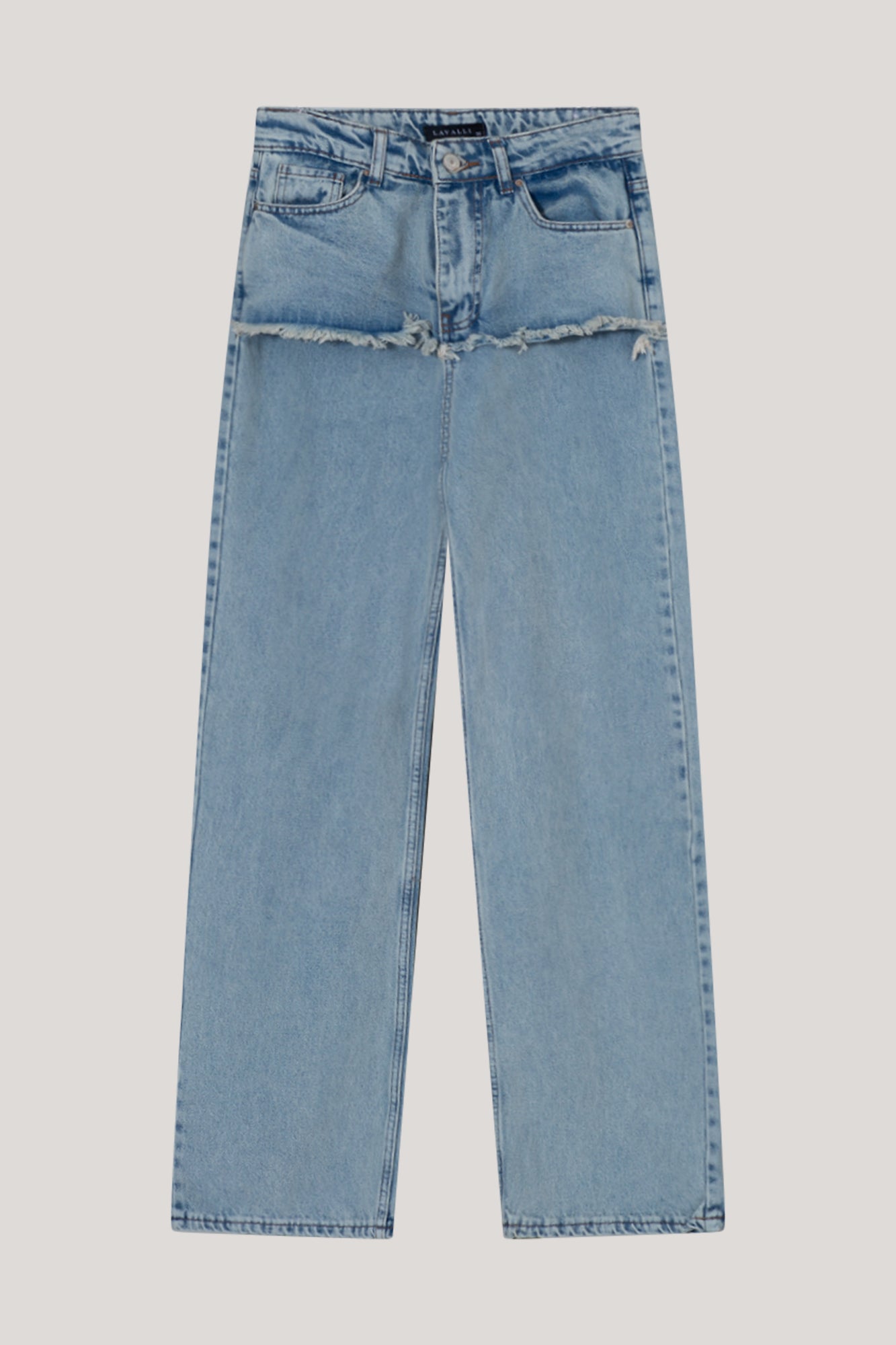 Straight Leg Jeans with Cut Detail