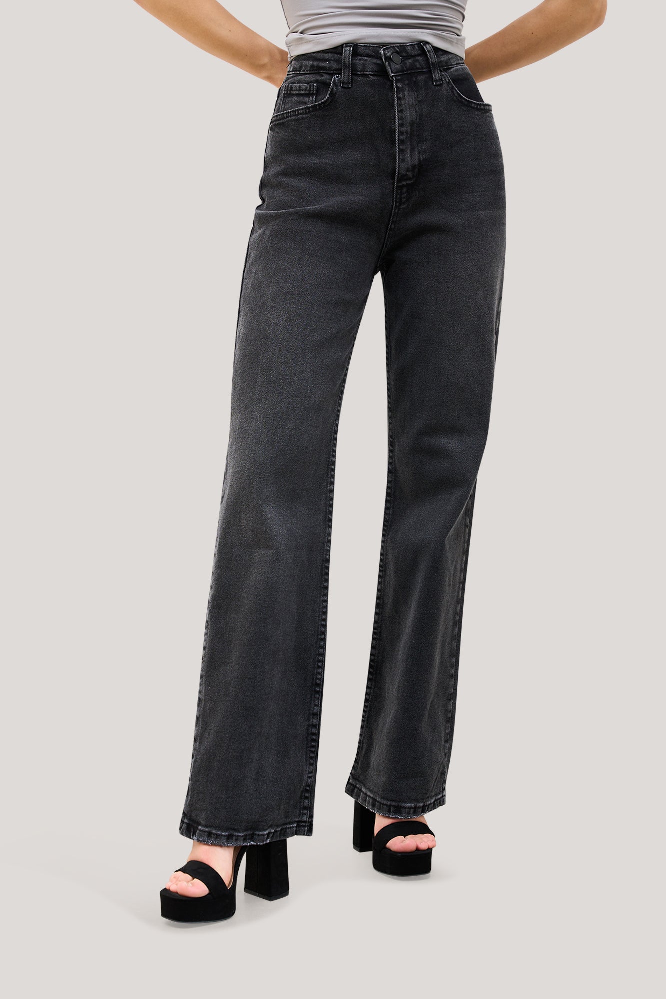 Stretchy Straight Leg Jeans